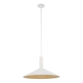 Ljuskrona med textilsladd CAPRI 1xE27/15W/230V diameter 50 cm vit/guld