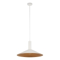Ljuskrona med textilsladd CAPRI 1xE27/15W/230V diameter 50 cm vit/koppar