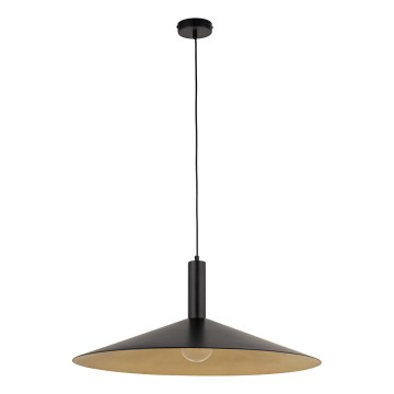 Ljuskrona med textilsladd CAPRI 1xE27/15W/230V diameter 70 cm svart/guld