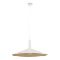 Ljuskrona med textilsladd CAPRI 1xE27/15W/230V diameter 70 cm vit/guld