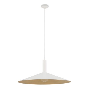 Ljuskrona med textilsladd CAPRI 1xE27/15W/230V diameter 70 cm vit/guld