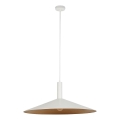 Ljuskrona med textilsladd CAPRI 1xE27/15W/230V diameter 70 cm vit/koppar