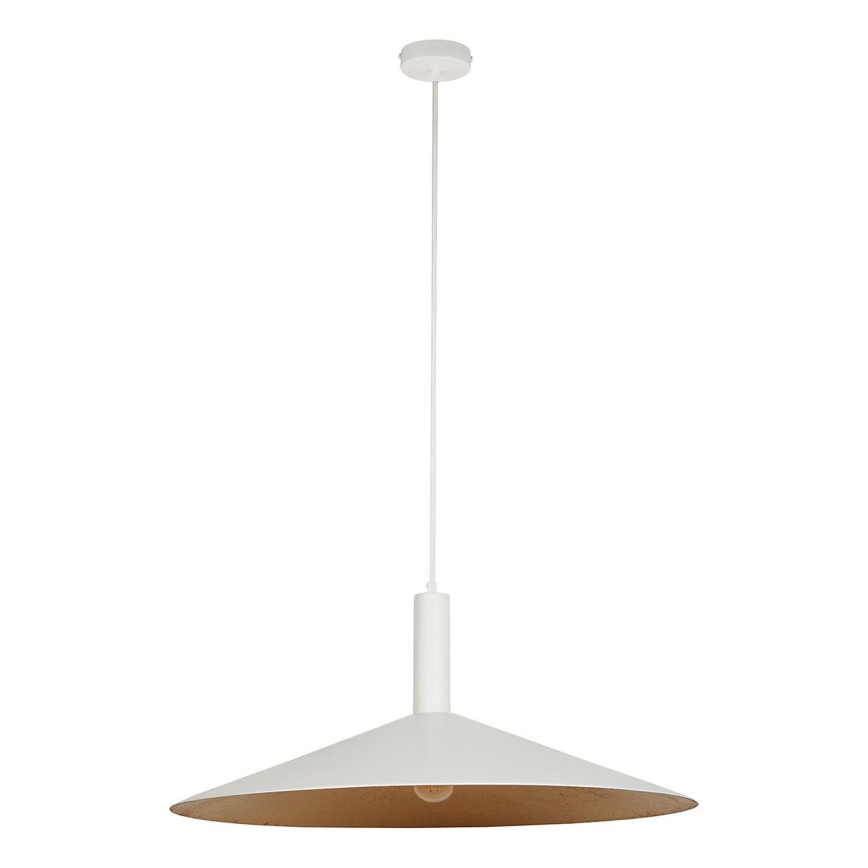 Ljuskrona med textilsladd CAPRI 1xE27/15W/230V diameter 70 cm vit/koppar