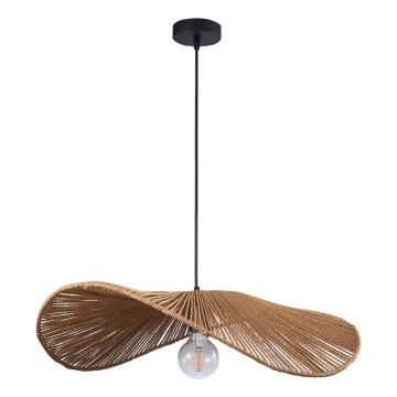 Ljuskrona med textilsladd CAPRI 1xE27/20W/230V diameter 60 cm bambu