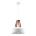 Ljuskrona med textilsladd CASCO 1xE27/60W/230V diameter 30 cm Björk