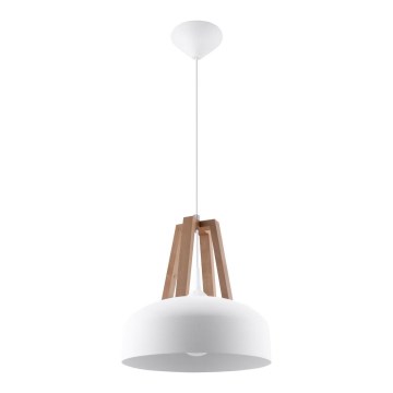 Ljuskrona med textilsladd CASCO 1xE27/60W/230V diameter 30 cm Björk