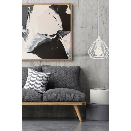 Ljuskrona med textilsladd CEED 1xE27/60W/230V vit