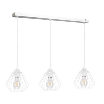 Ljuskrona med textilsladd CEED 3xE27/60W/230V vit