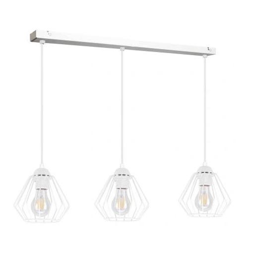 Ljuskrona med textilsladd CEED 3xE27/60W/230V vit