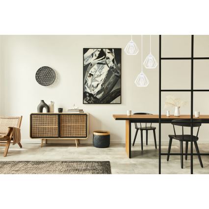 Ljuskrona med textilsladd CEED 3xE27/60W/230V vit
