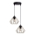 Ljuskrona med textilsladd CEED GOLD 2xE27/60W/230V diameter 28 cm svart/guld