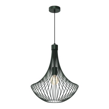 Ljuskrona med textilsladd CESTA 1xE27/60W/230V grön