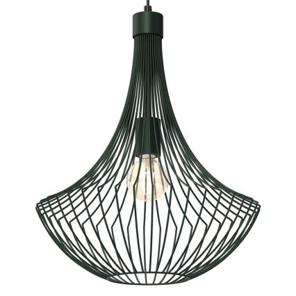 Ljuskrona med textilsladd CESTA 1xE27/60W/230V grön
