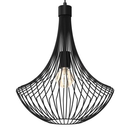 Ljuskrona med textilsladd CESTA 1xE27/60W/230V svart
