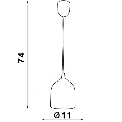 Ljuskrona med textilsladd CHRIS 1xE27/60W/230V diameter 11 cm grön