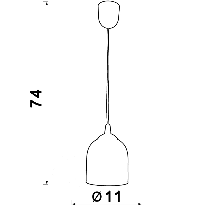 Ljuskrona med textilsladd CHRIS 1xE27/60W/230V diameter 11 cm grön
