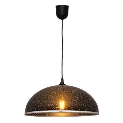 Ljuskrona med textilsladd CIRCLE 1xE27/15W/230V svart
