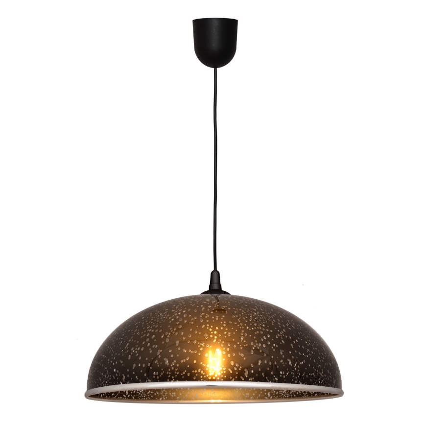 Ljuskrona med textilsladd CIRCLE 1xE27/15W/230V svart
