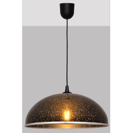 Ljuskrona med textilsladd CIRCLE 1xE27/15W/230V svart