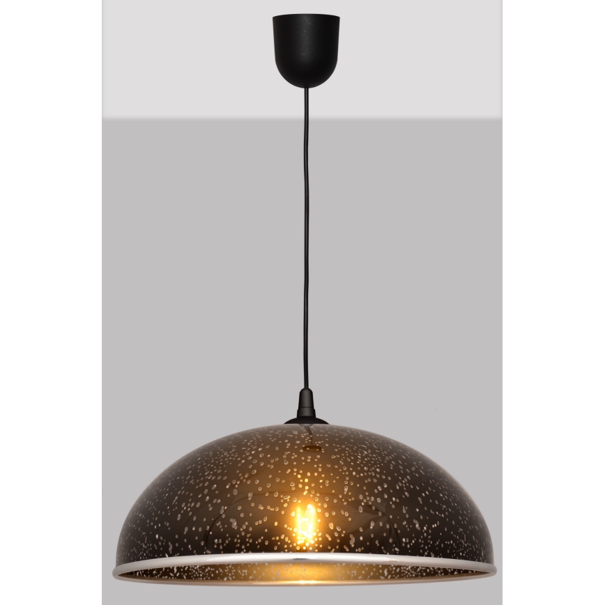 Ljuskrona med textilsladd CIRCLE 1xE27/15W/230V svart