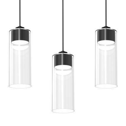 Ljuskrona med textilsladd CLARISSA 3xGX53/12W/230V svart