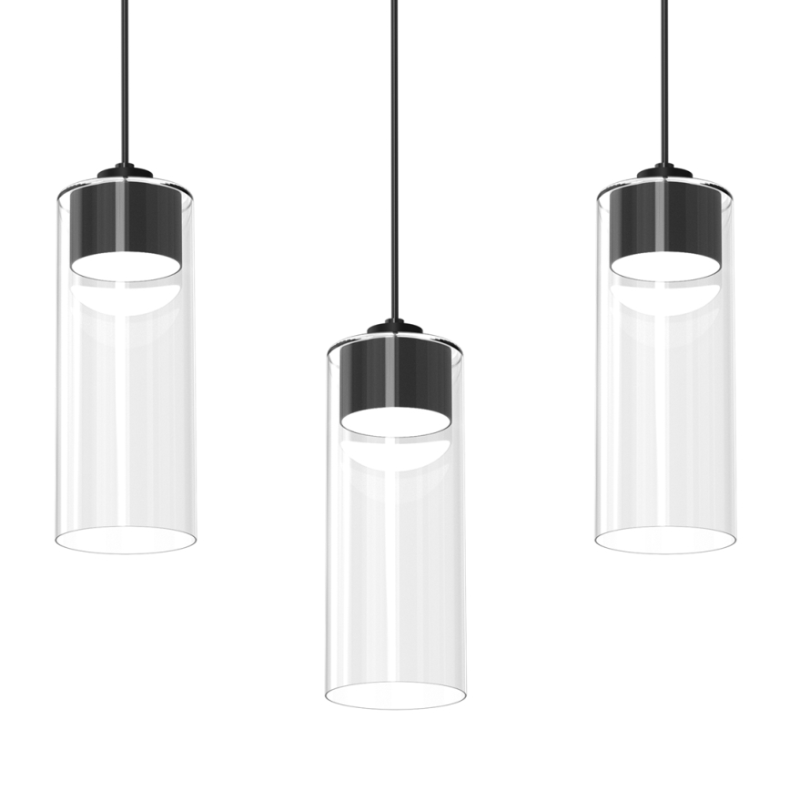 Ljuskrona med textilsladd CLARISSA 3xGX53/12W/230V svart