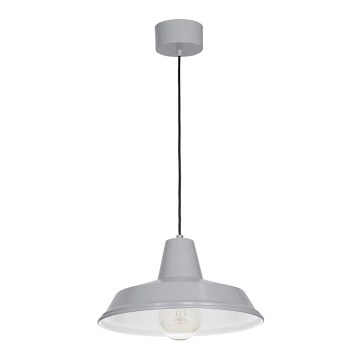Ljuskrona med textilsladd CLASS 1xE27/15W/230V grå