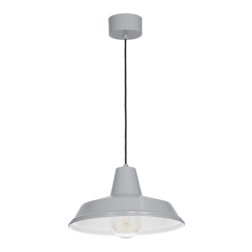 Ljuskrona med textilsladd CLASS 1xE27/15W/230V grå