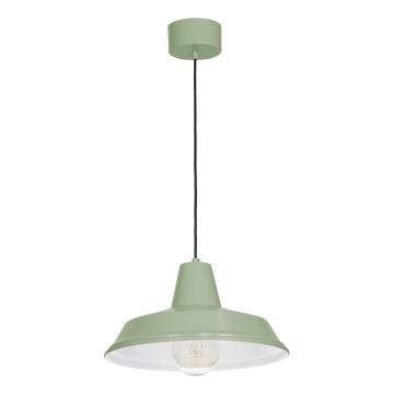 Ljuskrona med textilsladd CLASS 1xE27/15W/230V grön