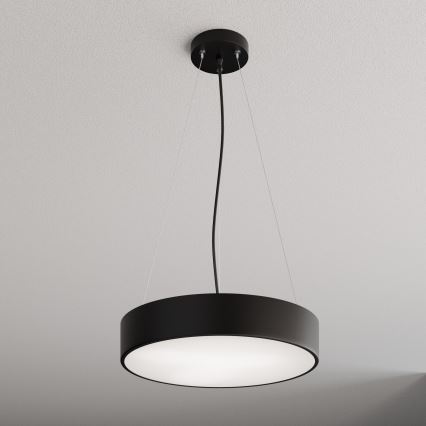 Ljuskrona med textilsladd CLEO 3xE27/24W/230V diameter 40 cm svart