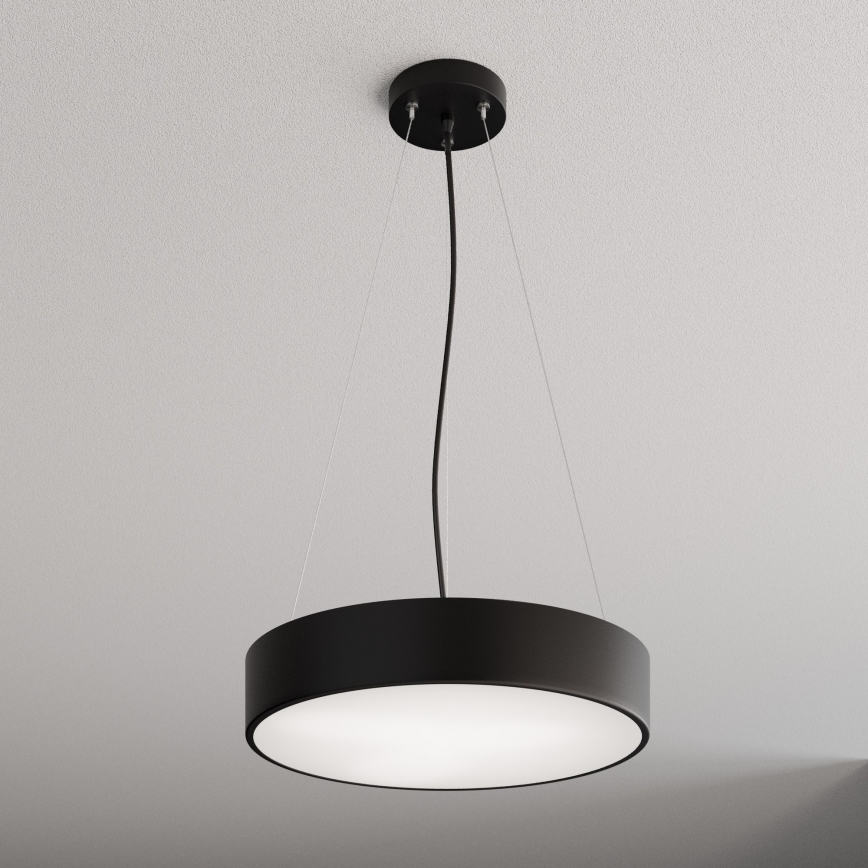 Ljuskrona med textilsladd CLEO 3xE27/24W/230V diameter 40 cm svart