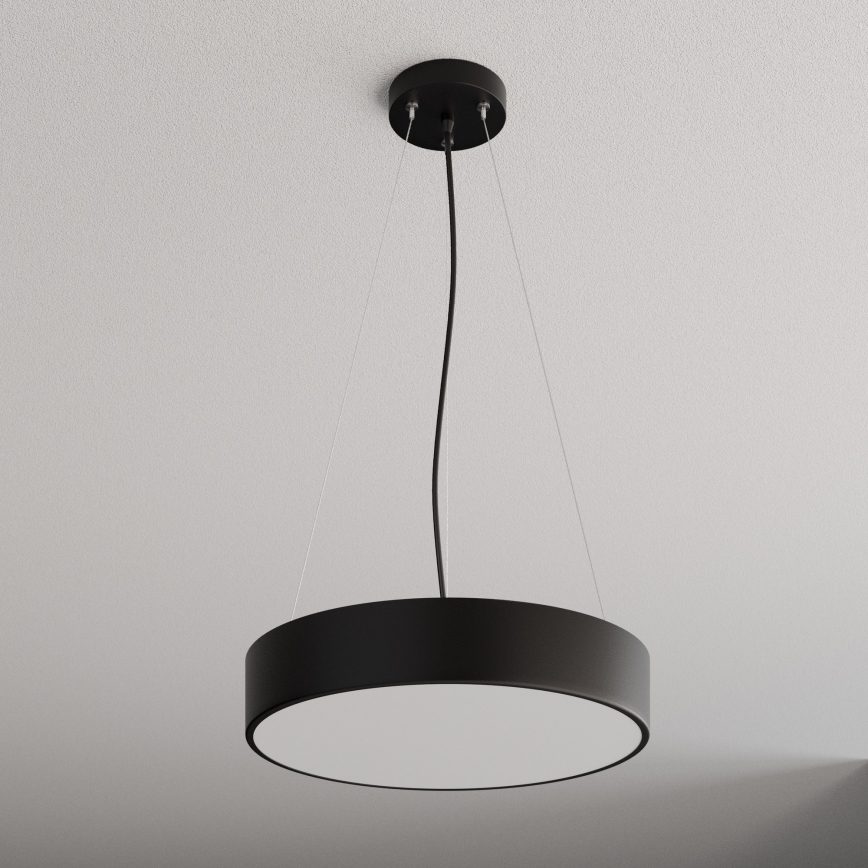 Ljuskrona med textilsladd CLEO 3xE27/24W/230V diameter 40 cm svart