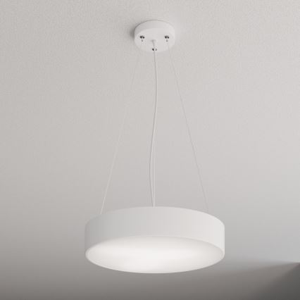 Ljuskrona med textilsladd CLEO 3xE27/24W/230V diameter 40 cm vit