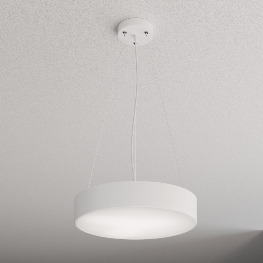 Ljuskrona med textilsladd CLEO 3xE27/24W/230V diameter 40 cm vit