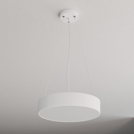 Ljuskrona med textilsladd CLEO 3xE27/24W/230V diameter 40 cm vit