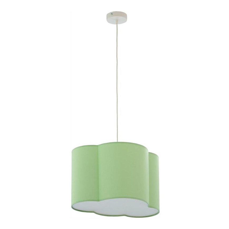 Ljuskrona med textilsladd CLOUD 1xE27/25W/230V grön