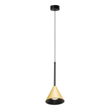 Ljuskrona med textilsladd CONE 1xGU10/10W/230V guld/svart