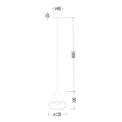 Ljuskrona med textilsladd CONE 1xGU10/10W/230V guld/svart