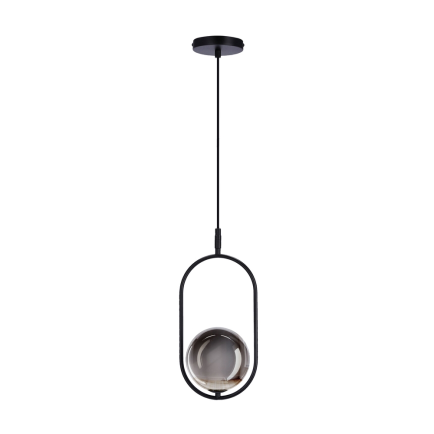 Ljuskrona med textilsladd CORDEL 1xG9/28W/230V svart/rökig svart