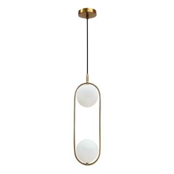 Ljuskrona med textilsladd CORDEL 2xG9/28W/230V guld