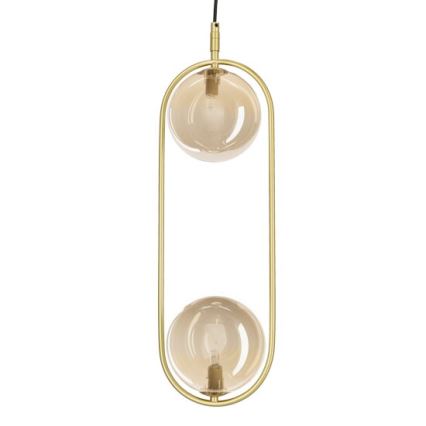 Ljuskrona med textilsladd CORDEL 2xG9/28W/230V mässing/rökig beige