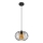 Ljuskrona med textilsladd CORRINI 1xE27/60W/230V diameter 25 cm svart/beige