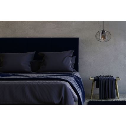 Ljuskrona med textilsladd CORRINI 1xE27/60W/230V diameter 25 cm svart/grå