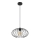 Ljuskrona med textilsladd CORRINI 1xE27/60W/230V diameter 34 cm svart/genomskinlig