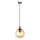 Ljuskrona med textilsladd COSMO 1xE14/10W/230V diameter 14 cm svart/beige