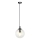 Ljuskrona med textilsladd COSMO 1xE14/10W/230V diameter 14 cm svart/genomskinlig
