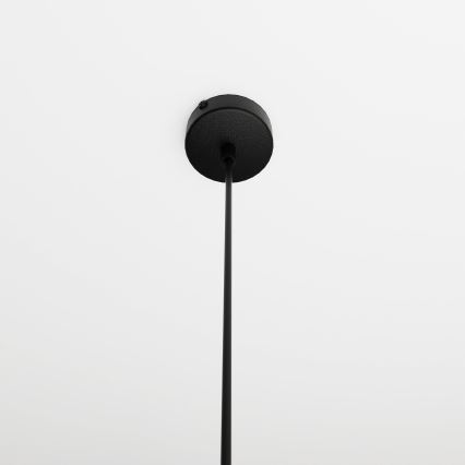 Ljuskrona med textilsladd COSMO 1xE14/10W/230V diameter 14 cm svart/grå