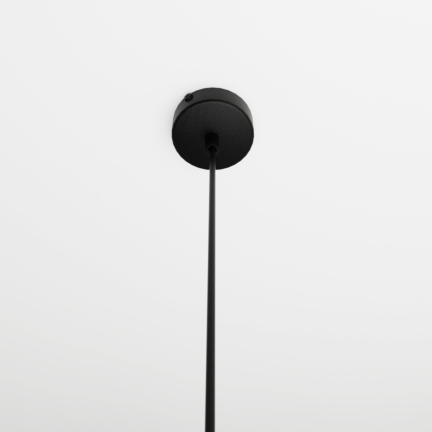 Ljuskrona med textilsladd COSMO 1xE14/10W/230V diameter 14 cm svart/grå
