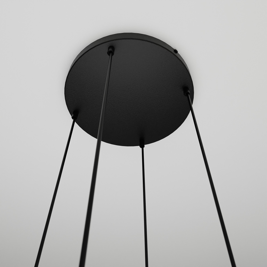 Ljuskrona med textilsladd COSMO 4xE14/10W/230V diameter 40 cm svart/grå