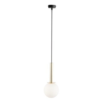 Ljuskrona med textilsladd DAISY 1xG9/12W/230V diameter 14 cm guld/svart/vit